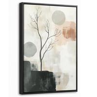 LEINWAND Bilder mit Rahmen - Wabi sabi - Beige - Pflanze - 40x60 - Sandfarben, Textil (40/60cm) - MuchoWow