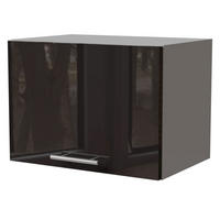 KLAPPHÄNGESCHRANK Essen W4B/50 Schwarz Hochglanz / Grau Matt 50 / 32,5 / 36cm - Schwarz Hochglanz/Schwarz, Holz/Holzwerkstoff (50/36/32.5cm) - Feldmann-Wohnen