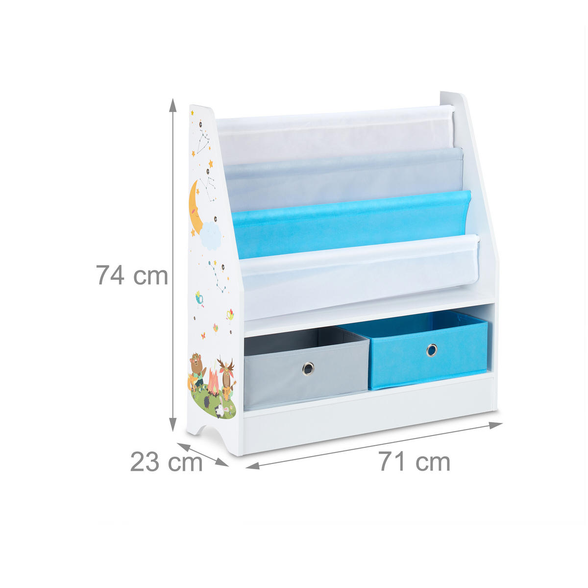 KINDERREGAL - Multicolor, Holzwerkstoff/Kunststoff (71/74/23cm) - Relaxdays