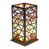 LED AUSSENLEUCHTE Feuereffekt Rostgrün - Braun, Metall (14/14/27cm)