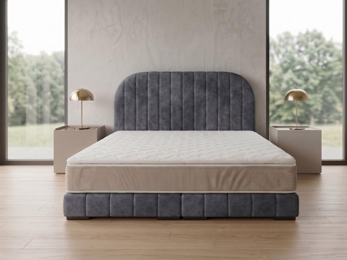 POLSTERBETT LEON3 200x 200 cm Farbe: Grau - Grau, Textil (200/200cm) - A&J MöbelLand