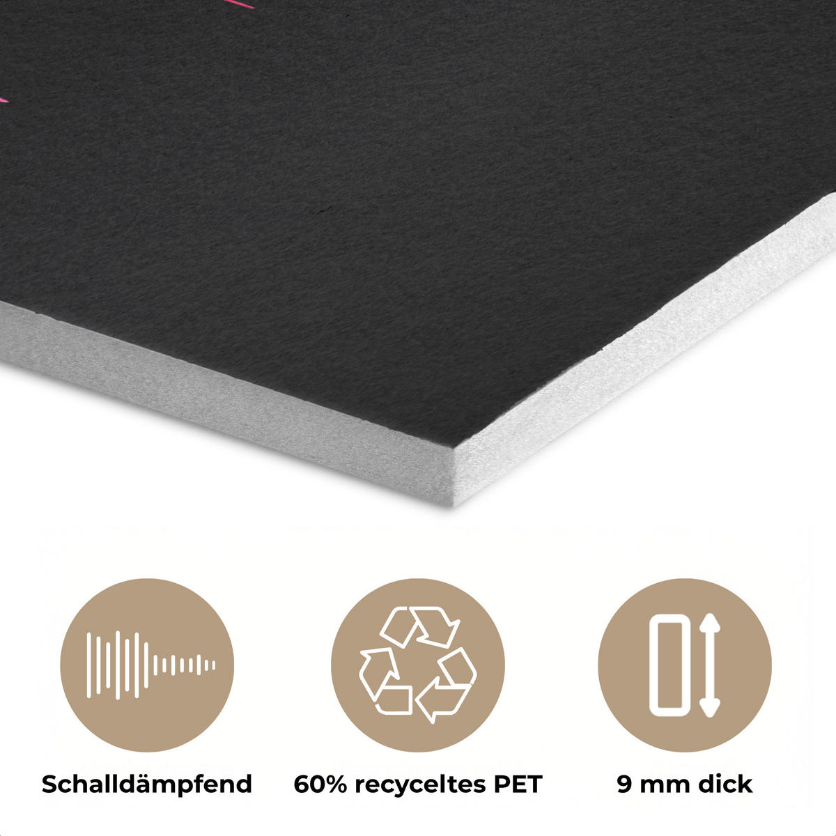 AKUSTIKBILD Weltkarte - Farbe - Bunt - Graffiti - Welt Wandbilder 60x80 cm - Multicolor, Textil (60/80/0.9cm) - MuchoWow