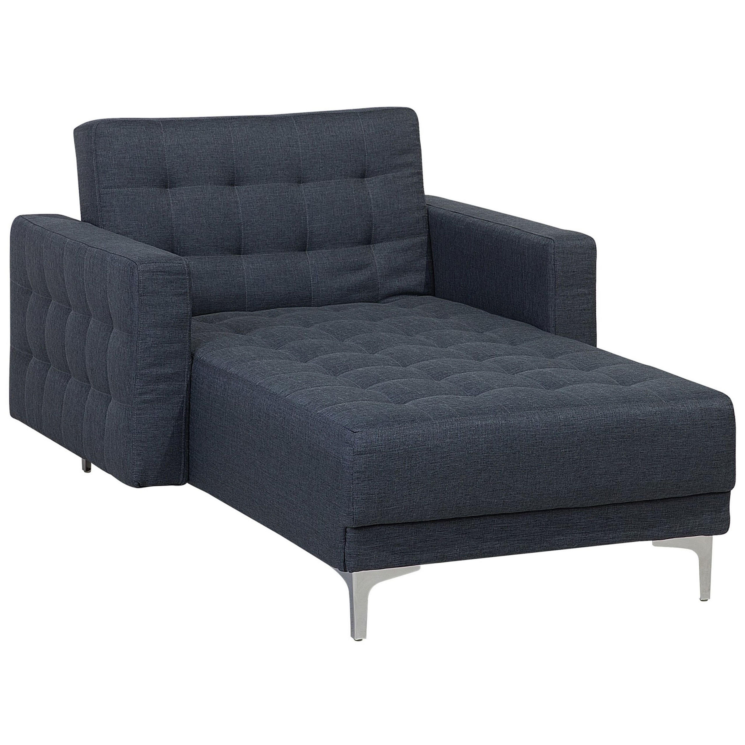 CHAISELONGUE Polsterbezug dunkelgrau/silber Aberdeen - Dunkelgrau/Silberfarben, Textil (107/83/168cm) - Beliani