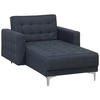 CHAISELONGUE Polsterbezug dunkelgrau/silber Aberdeen - Dunkelgrau/Silberfarben, Textil (107/83/168cm) - Beliani