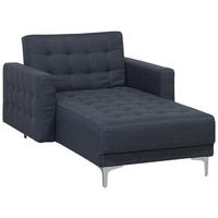 CHAISELONGUE Polsterbezug dunkelgrau/silber Aberdeen - Dunkelgrau/Silberfarben, Textil (107/83/168cm) - Beliani