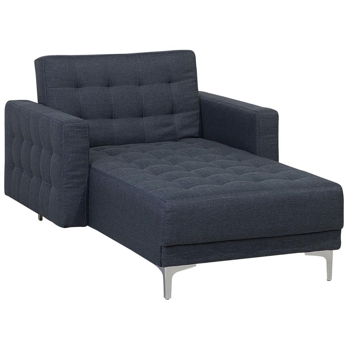 CHAISELONGUE Polsterbezug dunkelgrau/silber Aberdeen - Dunkelgrau/Silberfarben, Textil (107/83/168cm) - Beliani