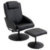 RELAXSESSEL Sessel Fernsehsessel mit Fußstütze Armsessel 360° drehbar Schwarz - Schwarz, Leder/Kunststoff (67/98/78cm) - HOMCOM