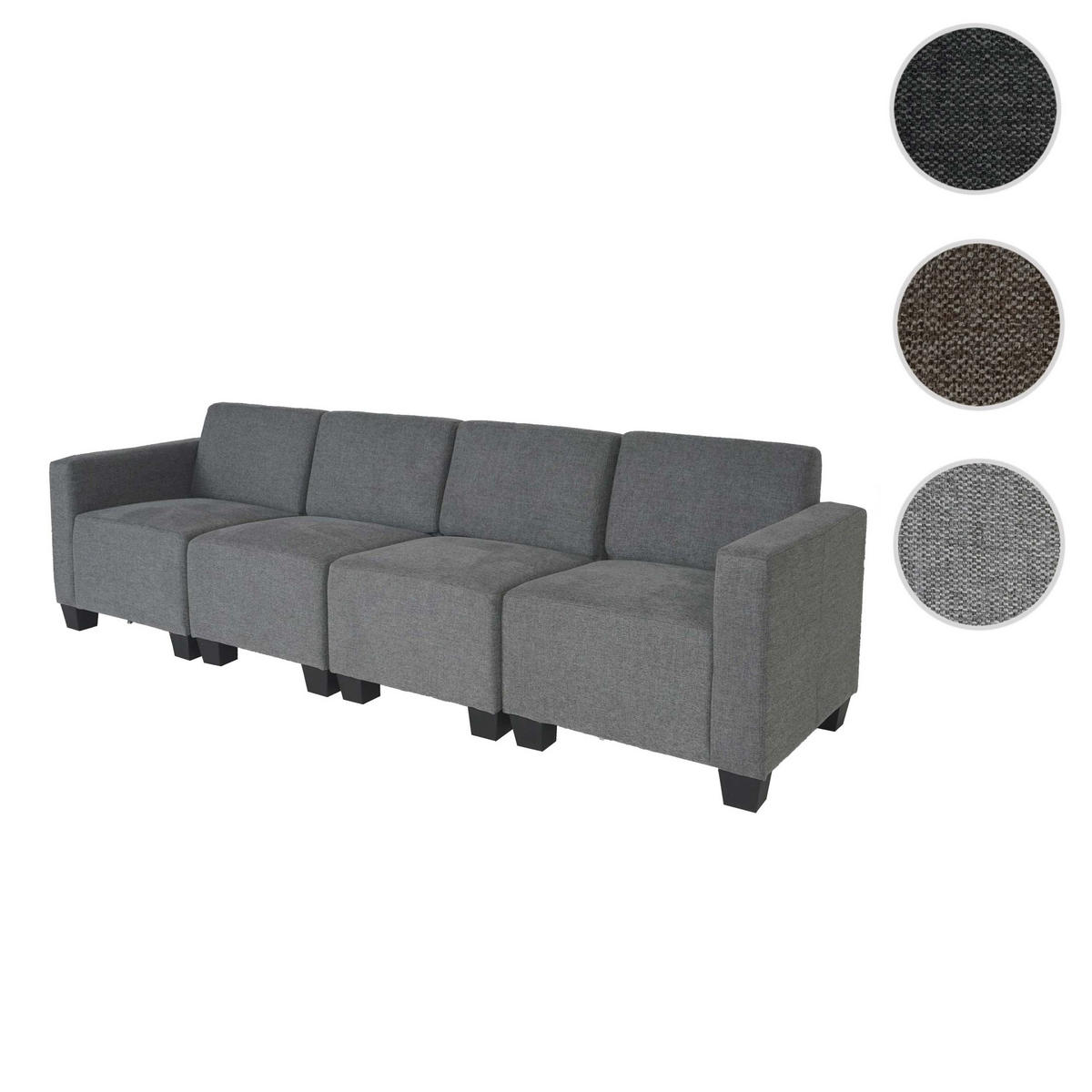 4-SITZER SOFA COUCH Grau - Grau, Textil (250/76/72cm) - MCW
