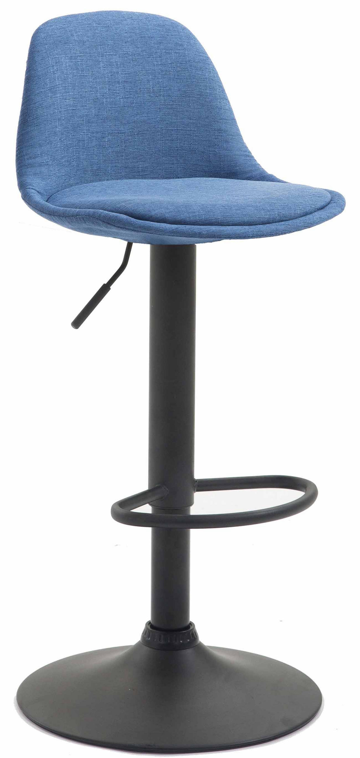 BARHOCKER Stoff blau - Blau/Schwarz, Textil/Metall (39/82/43cm) - CLP