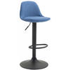 BARHOCKER Stoff blau - Blau/Schwarz, Textil/Metall (39/82/43cm) - CLP