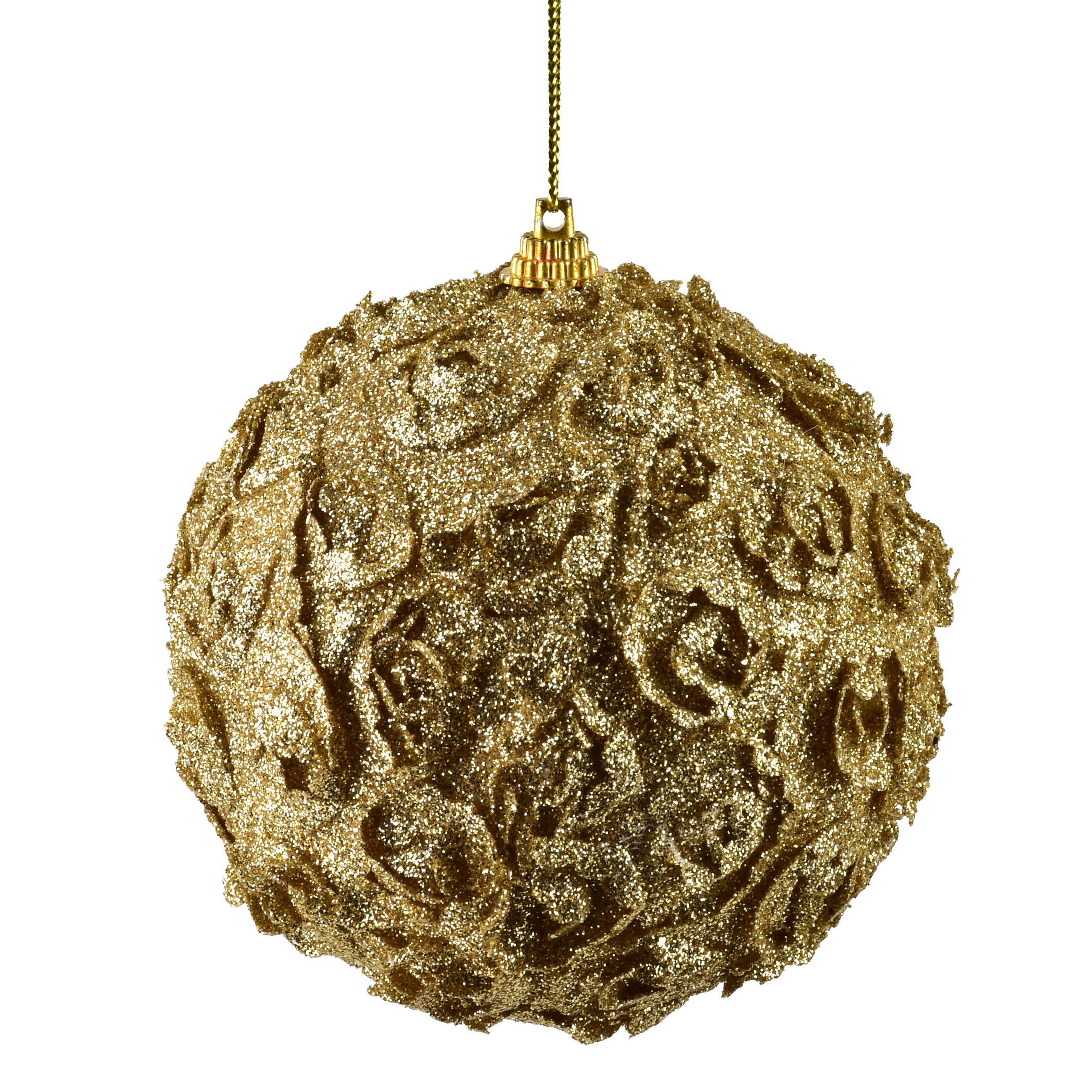 CHRISTBAUMKUGEL SANTA LILA 10cm Styropor - Goldfarben, Kunststoff (10/10/10cm) - Mondex