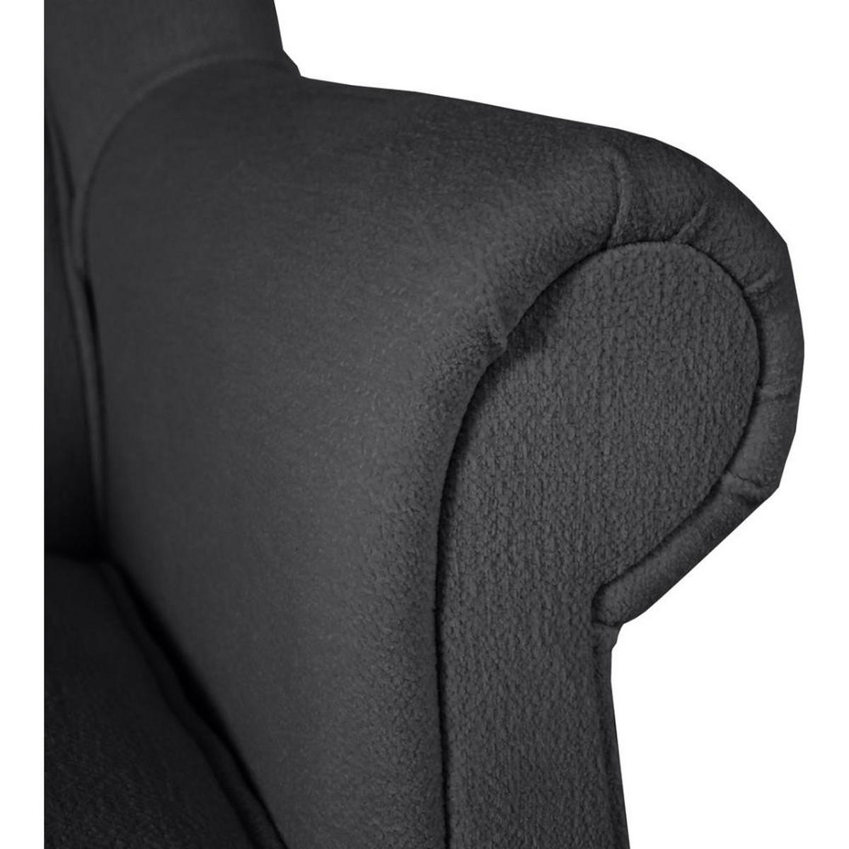 OHRENSESSEL Leonardo dunkelgrau boucle-stoff - Dunkelgrau, Holz/Textil (88/118/86cm) - Beautysofa