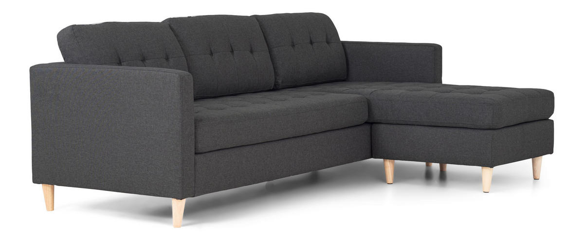 ECKSOFA Stoff dunkelgrau - Dunkelgrau, Textil (219/151cm) - ebuy24