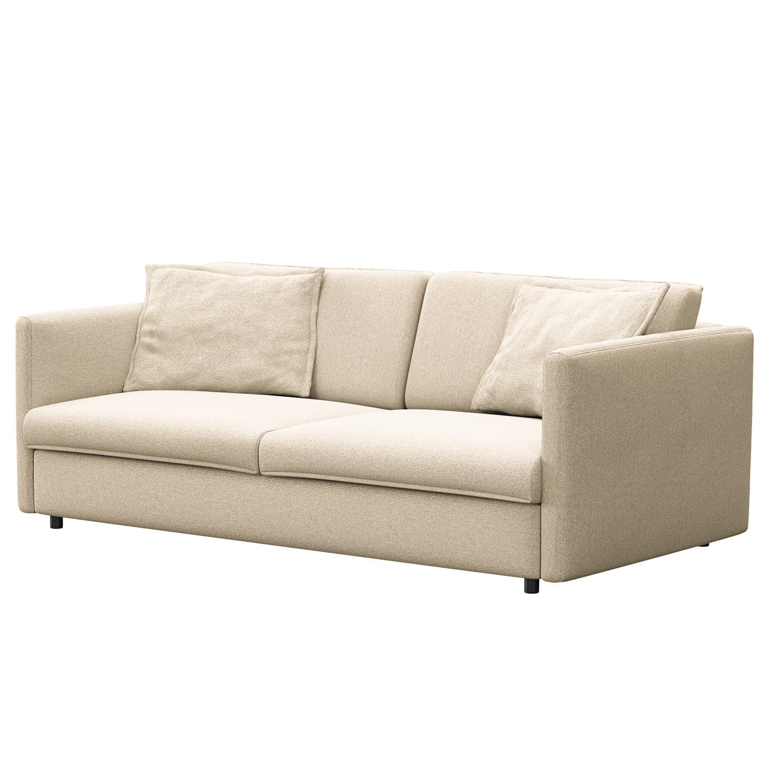 3-SITZER SOFA - Creme/Schwarz, Kunststoff/Textil (219/84/117cm) - home24