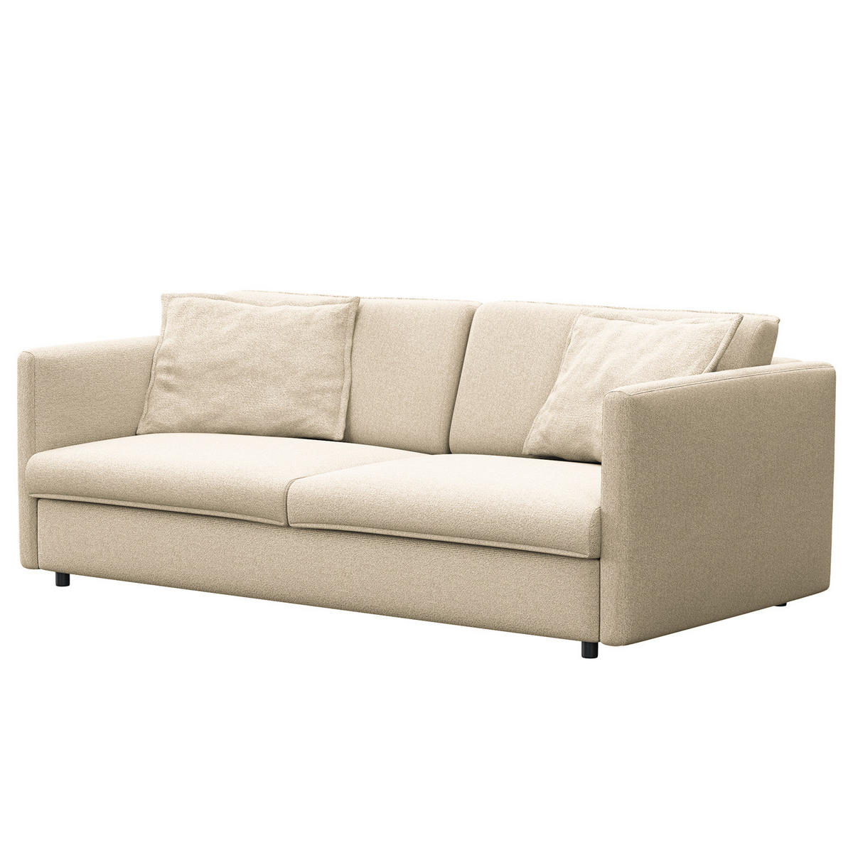 3-SITZER SOFA - Creme/Schwarz, Kunststoff/Textil (219/84/117cm) - home24