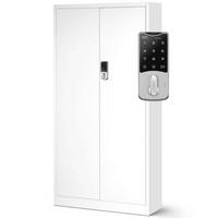 METALLSCHRANK abschließbar ODIS mit Zahlenschloss 185x90x40cm Weiß - Weiß, Metall (90/185/40cm) - DELUKE