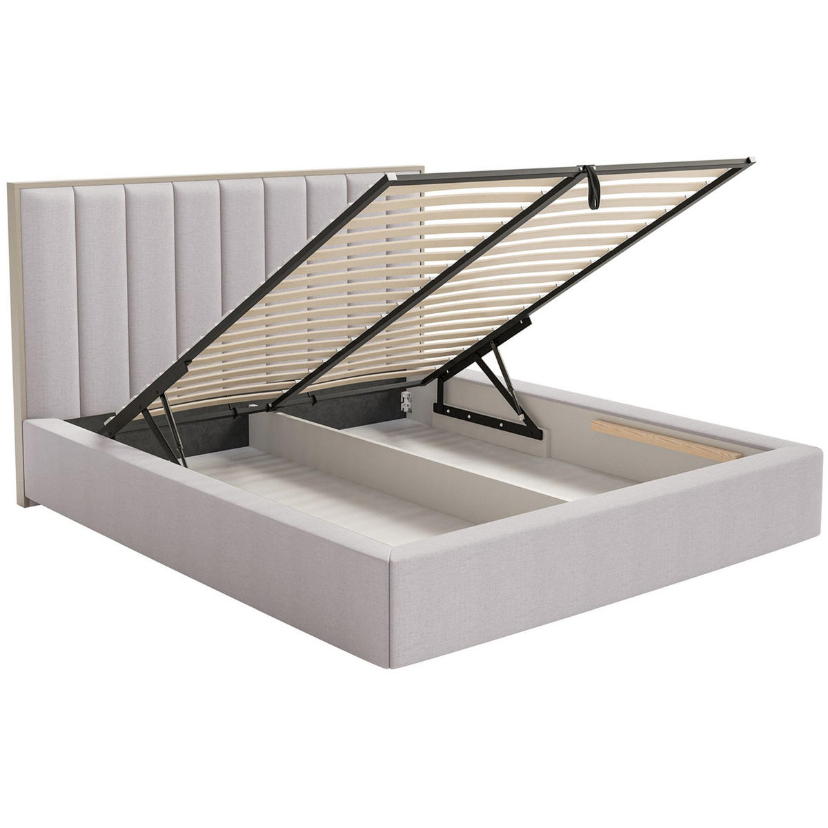 POLSTERBETT Togents Grau mit Chenillebezug und Bettkasten, 140x200 cm - Grau, Textil (140/200cm) - Selsey