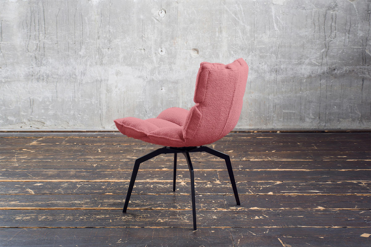 ESSZIMMERSTUHL BARO Pink Webstoff - Pink/Schwarz, Kunststoff/Textil (54/86/65cm) - KAWOLA