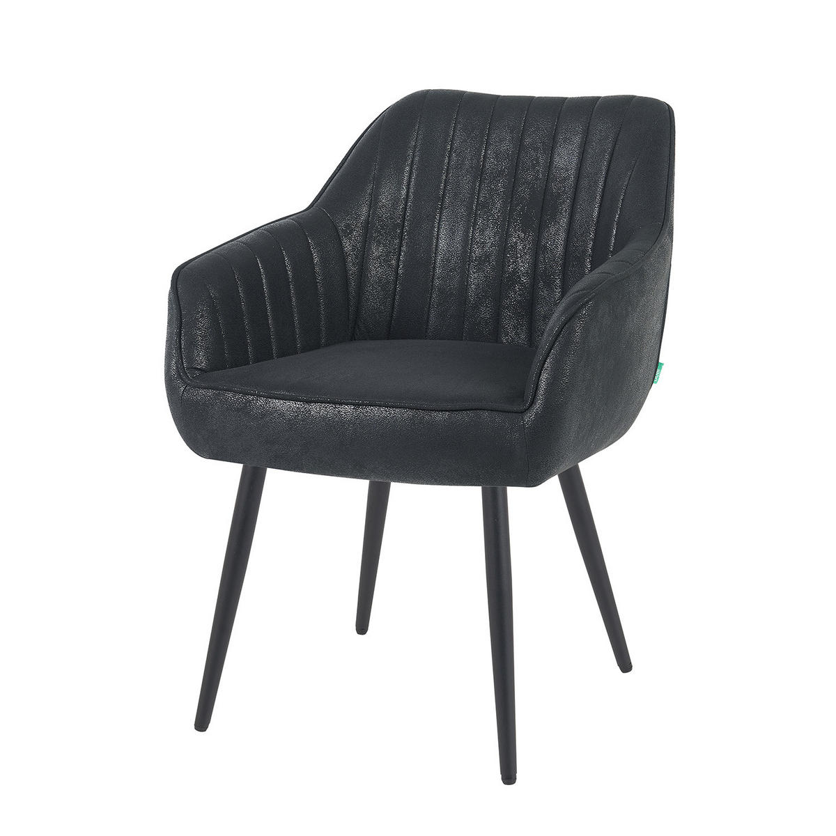 ESSZIMMERSTUHL Mika-Bela - Schwarz, Textil/Metall (60/82/61cm) - DUBI Möbel
