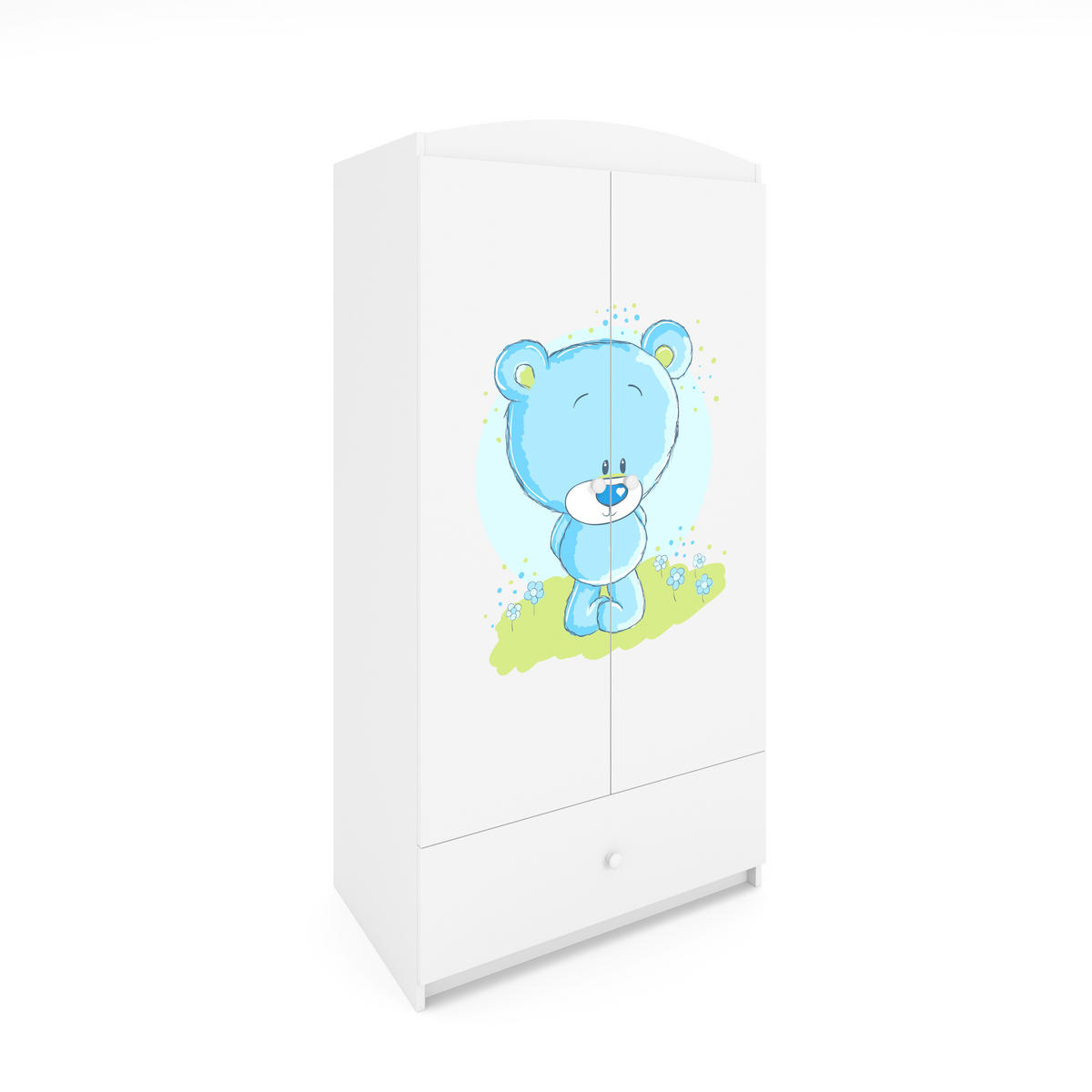 KINDERKLEIDERSCHRANK Blaubär 90/175/52 - Weiß, Holzwerkstoff (90/175/52cm) - Kocot Kids