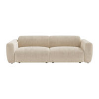 SOFA - 4 Personen - samt - beige Pogni - Beige, Kunststoff/Textil (245/73/97cm) - Vente-Unique
