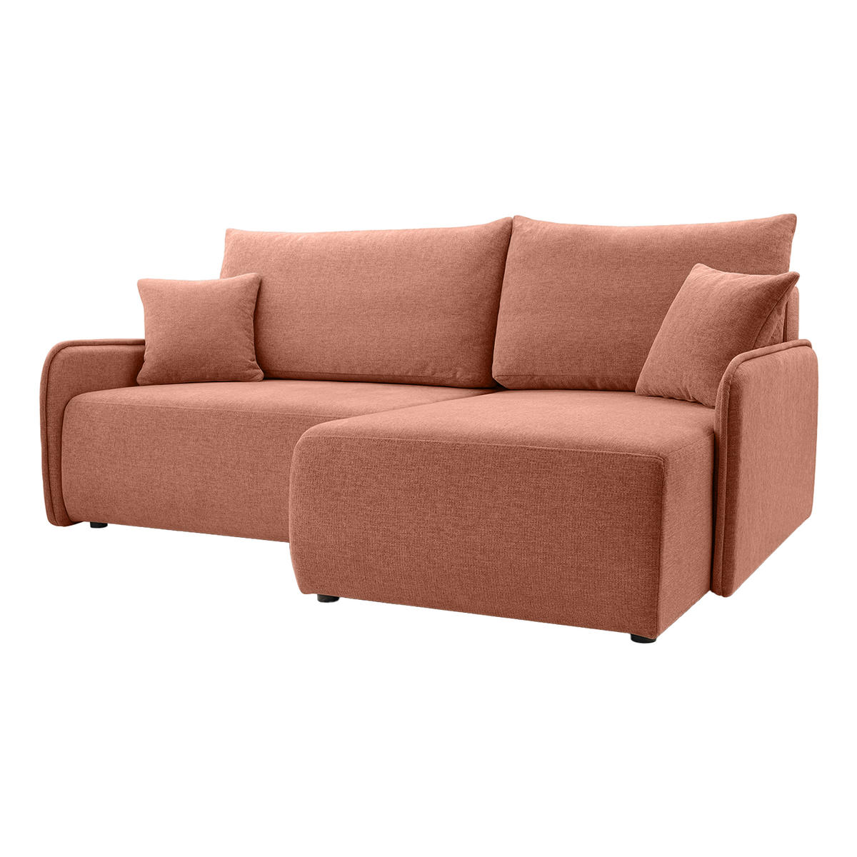 ECKSOFA BLIKO mit Schlaffunktion, Lachs - Terracotta, Textil (198/150cm) - Fedve