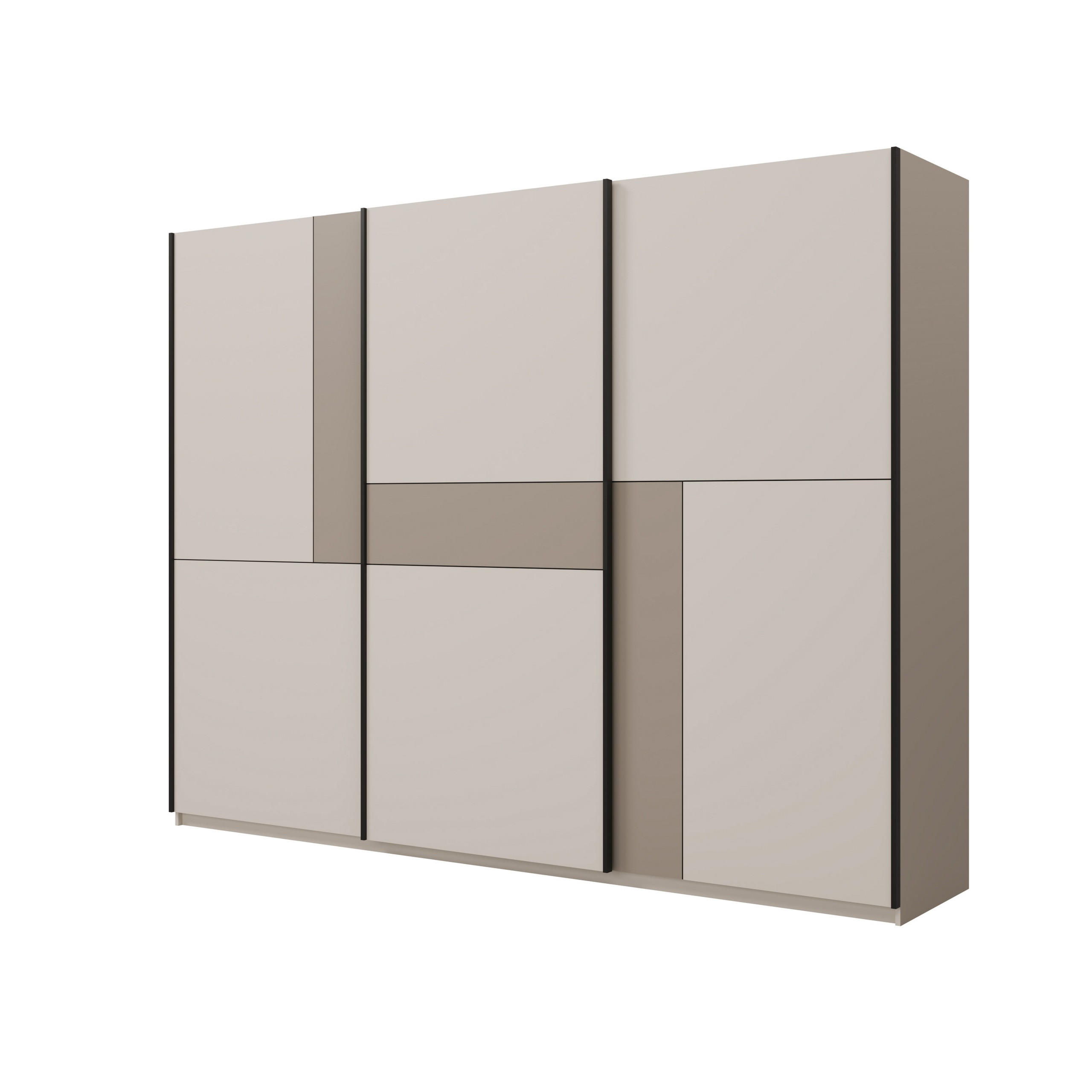 SCHWEBETÜRENSCHRANK LUBERO 270/210/60 cm 3-türig Kaschmir - Kaschmir/Beige, Holzwerkstoff (270/210/60cm) - MASSENO