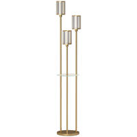 STEHLAMPE Stahl Glas Goldfarben - Goldfarben, Metall (32/32/177cm) - HOMCOM