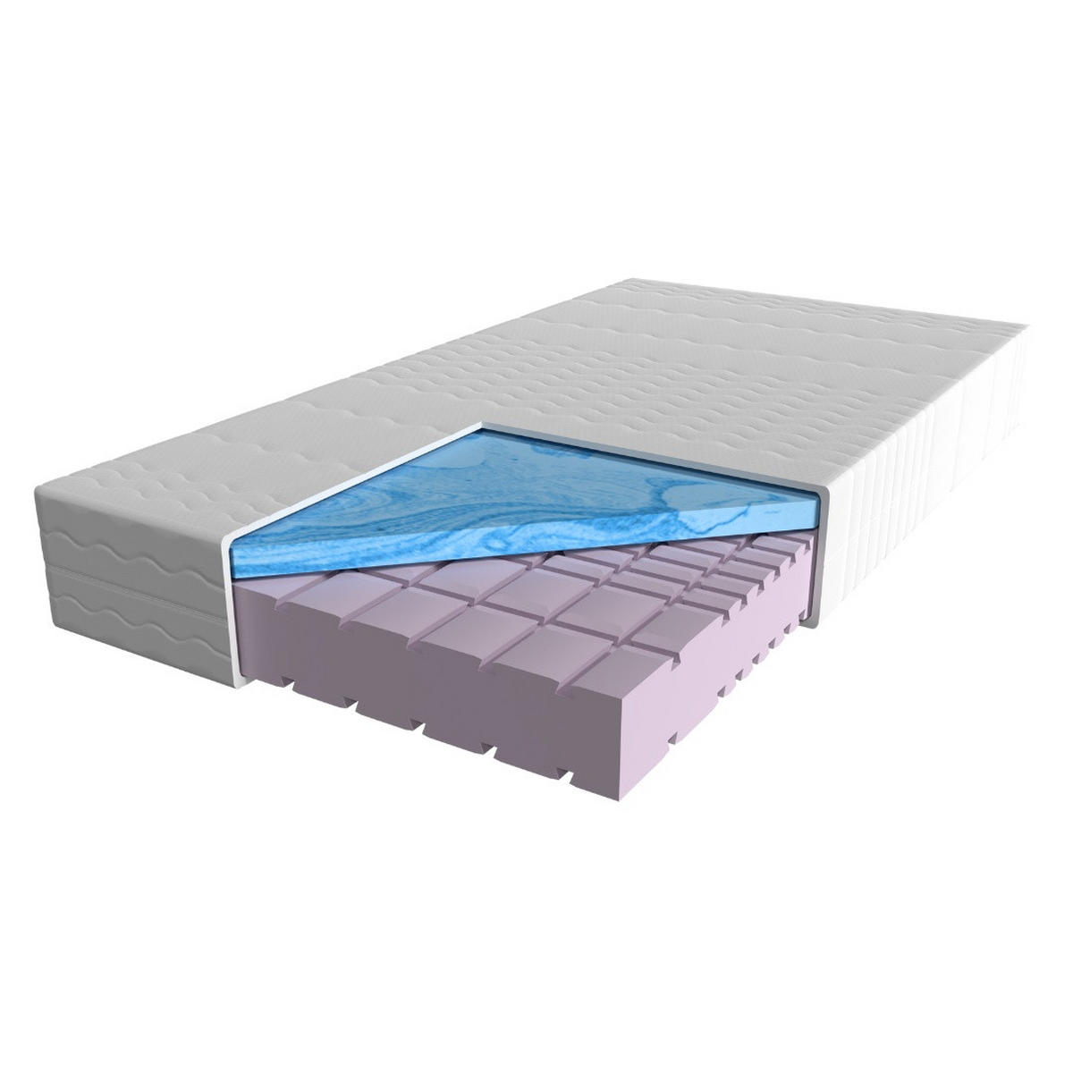 GELMATRATZE 140/200 cm H2 - 23cm Höhe & Tencel Bezug - Weiß, Textil (140/200cm) - AM Qualitätsmatratzen