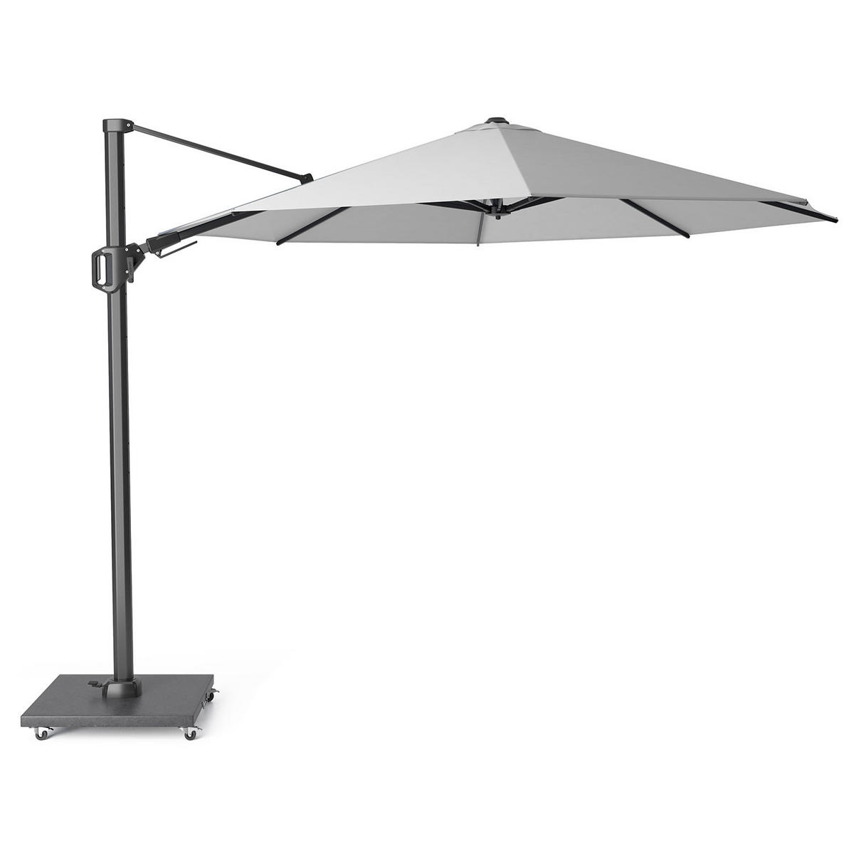 AMPELSCHIRM rund 3.5 m Challenger T² Basic 360° kippbar hellgrau/anthrazit - Hellgrau, Metall (350/350cm) - Platinum