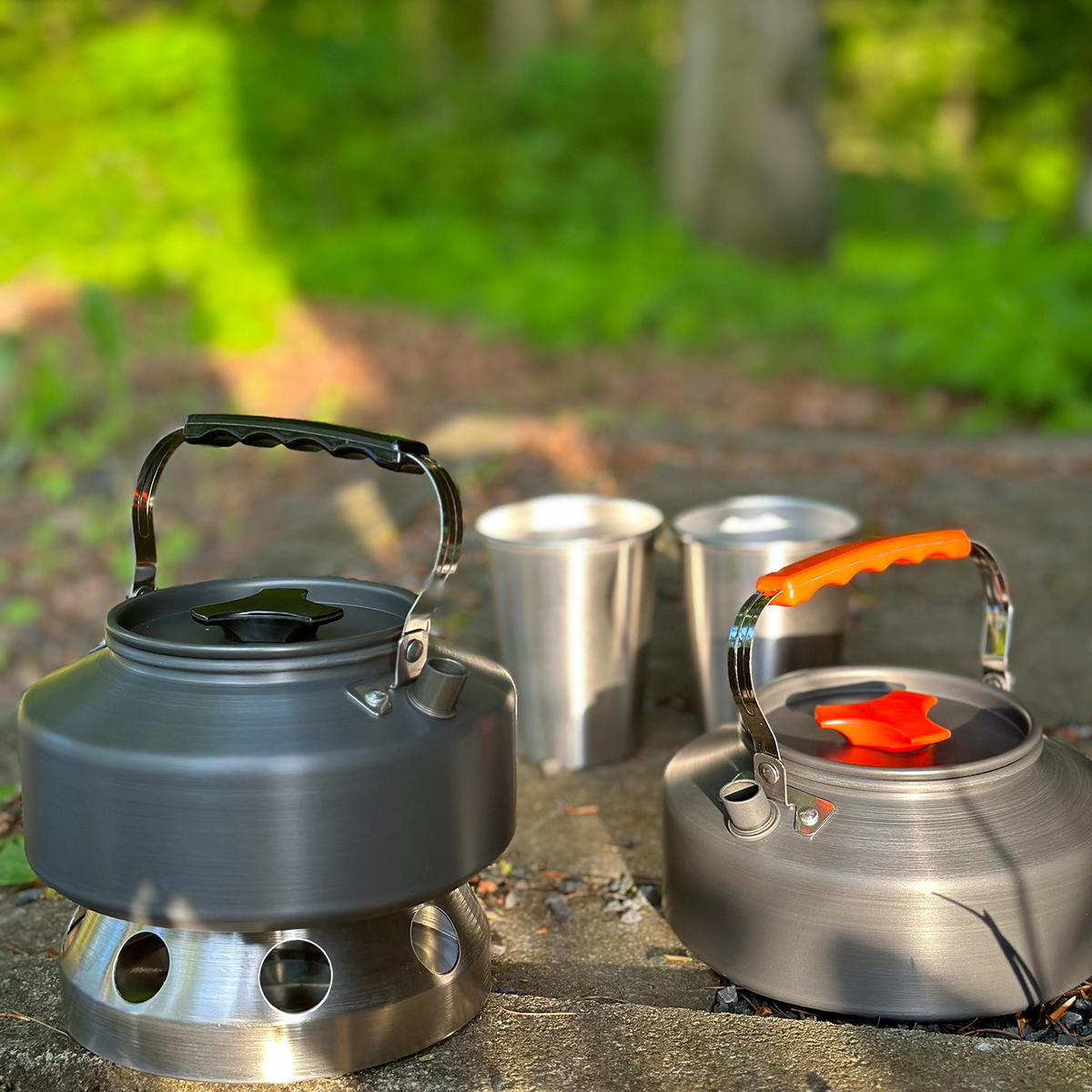 WASSERKOCHER Camping Kochkessel 1.1 L - Schwarz, Metall (17.5cm) - Intirilife