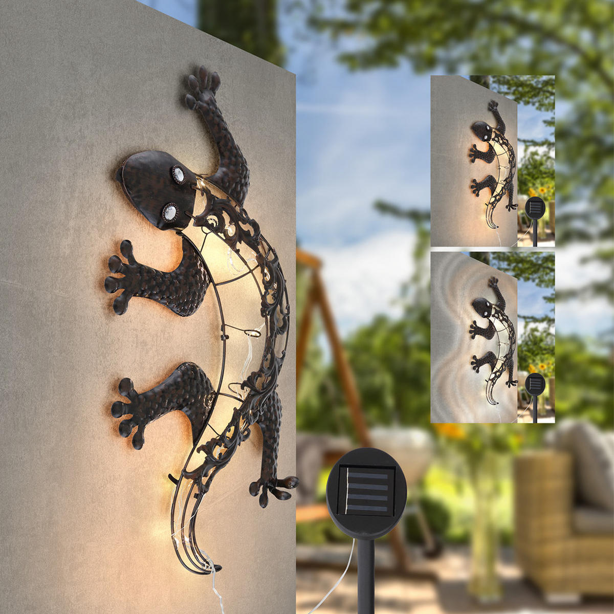 LED AUSSENLEUCHTE Gecko Bronzefarben - Bronzefarben, Metall (5/50/25cm) - Globo Lighting