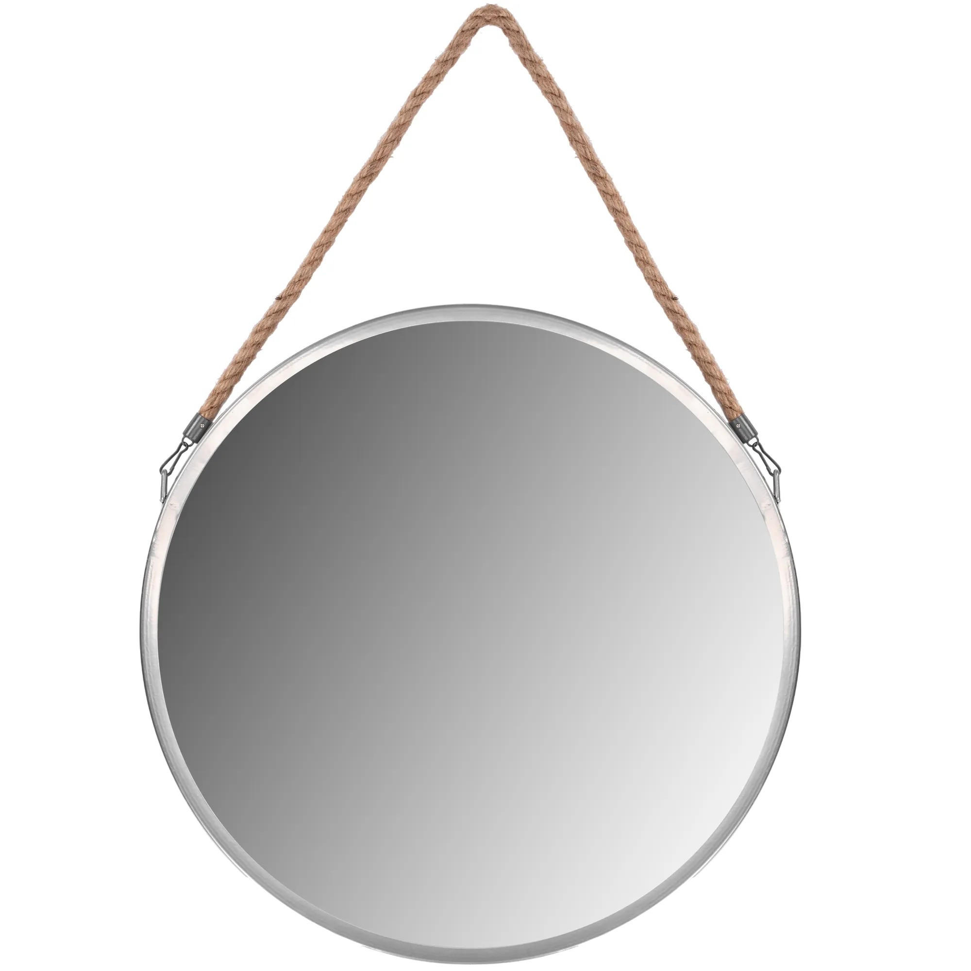SPIEGEL Rea Mit Seil 40cm Silver Klmh-0410s-1 - Hellgrau, Glas (40/3/58cm) - REA