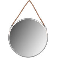 SPIEGEL Rea Mit Seil 40cm Silver Klmh-0410s-1 - Hellgrau, Glas (40/3/58cm) - REA