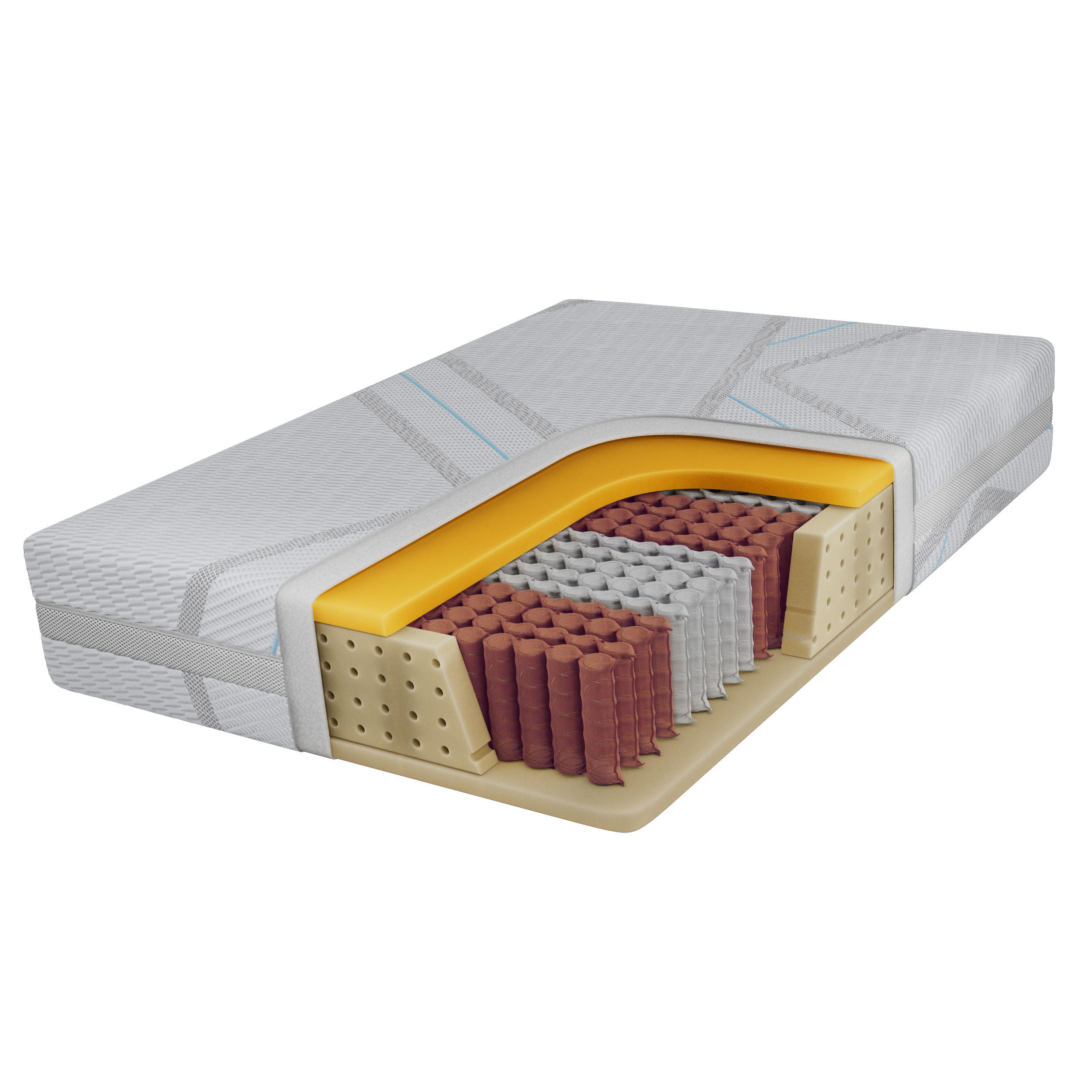 TASCHENMATRATZE MOXE - 90/200 - H3 - Lux - Multicolor, Textil (90/200cm) - MKS