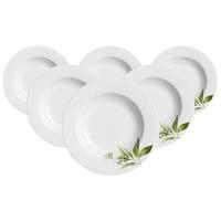 SUPPENTELLER Evora weiß-grün ø 22 cm 6er Set - Weiß/Grün, Keramik (22cm) - Ritzenhoff Breker