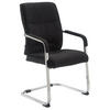 XL Besucherstuhl Miami Stoff Schwarz Konferenzstuhl Bürostuhl - Schwarz, Textil (58/102/65cm) - DELUKE