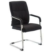 XL Besucherstuhl Miami Stoff Schwarz Konferenzstuhl Bürostuhl - Schwarz, Textil (58/102/65cm) - DELUKE
