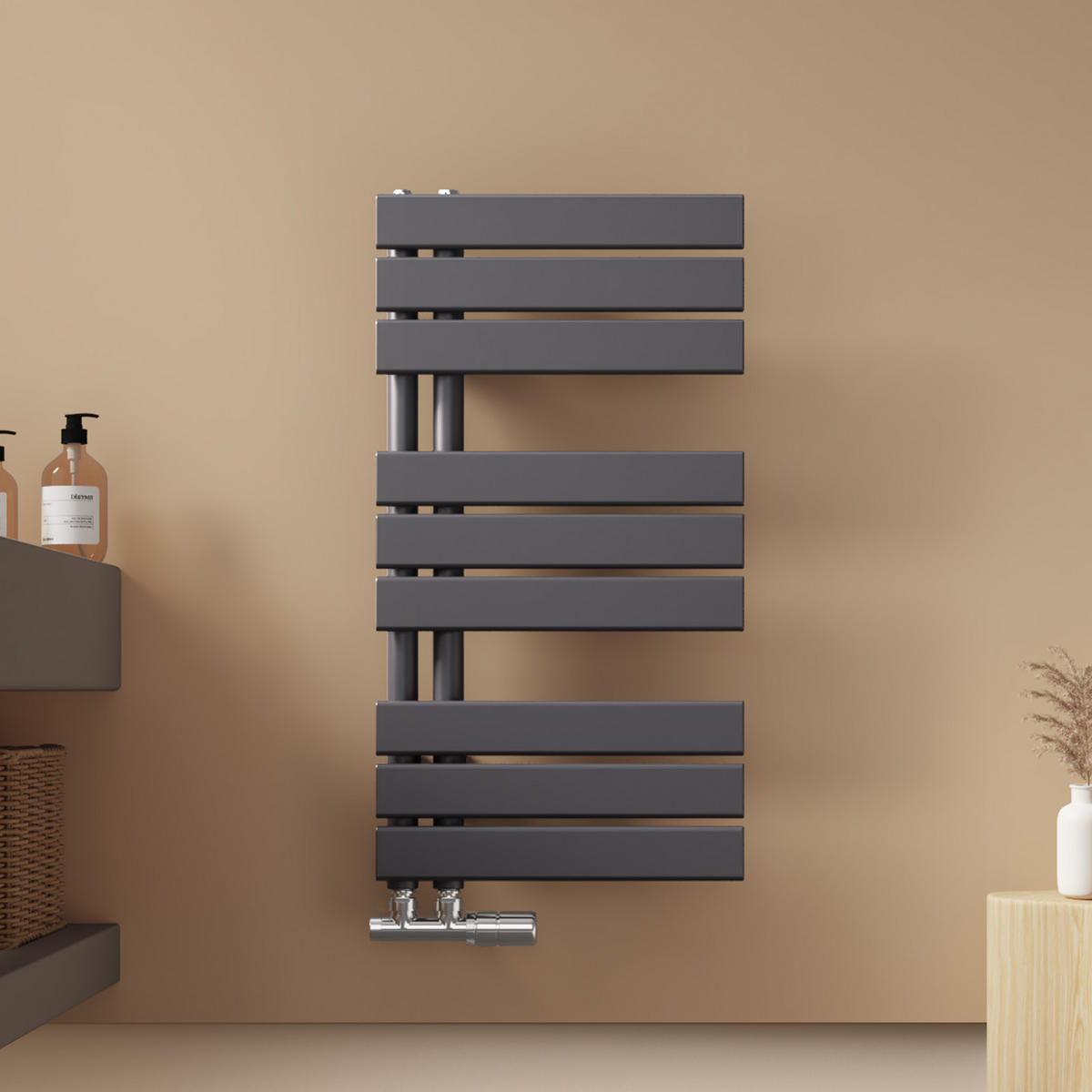 HEIZKÖRPER wasserführend Anthrazit 76,2/40/5,9 cm - Anthrazit, Metall (40/76.2/5.9cm) - EMKE