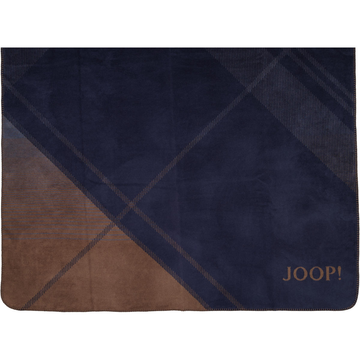 WOHNDECKEN CHECKS MARINE-KARAMELL - Blau, Textil (150/200cm) - Joop!