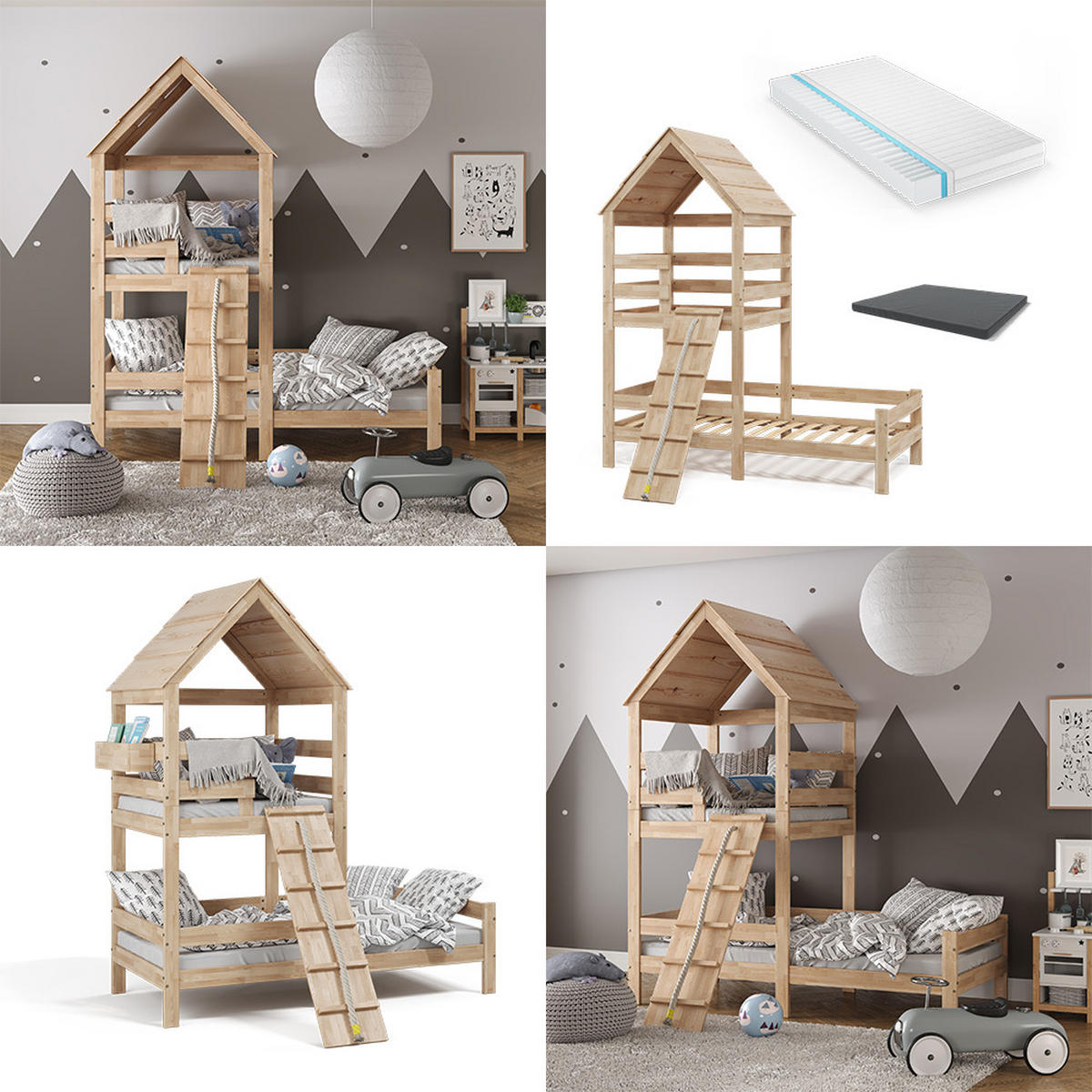 DOMÁCA POSTEĽ Teddy Hnedá - prírodná farba, drevo (90/200cm) - VitaliSpa