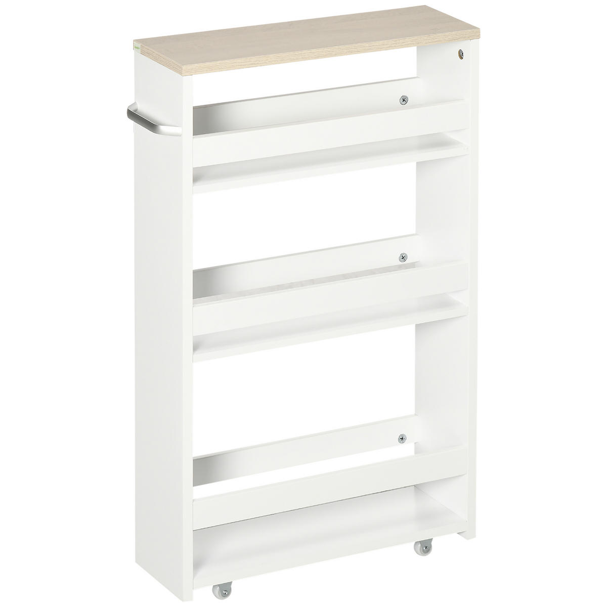 SERVIERWAGEN DE-12354 mit rollen 3 Ebenen 48/15/80 cm Weiß - Weiß, Holzwerkstoff (15/80/48cm) - ComfortXL