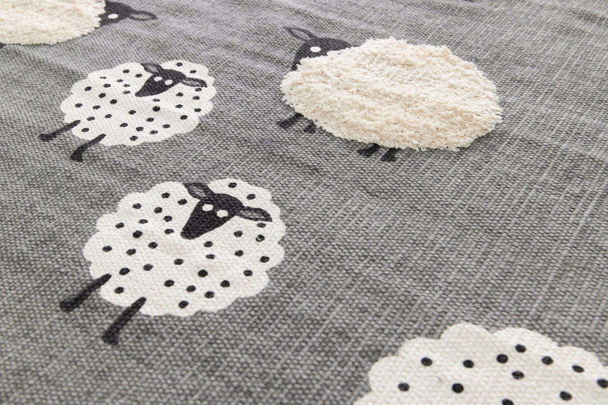 KINDERTEPPICH aus Baumwolle grau - Grau, Naturmaterialien (120/170cm) - AFK Living