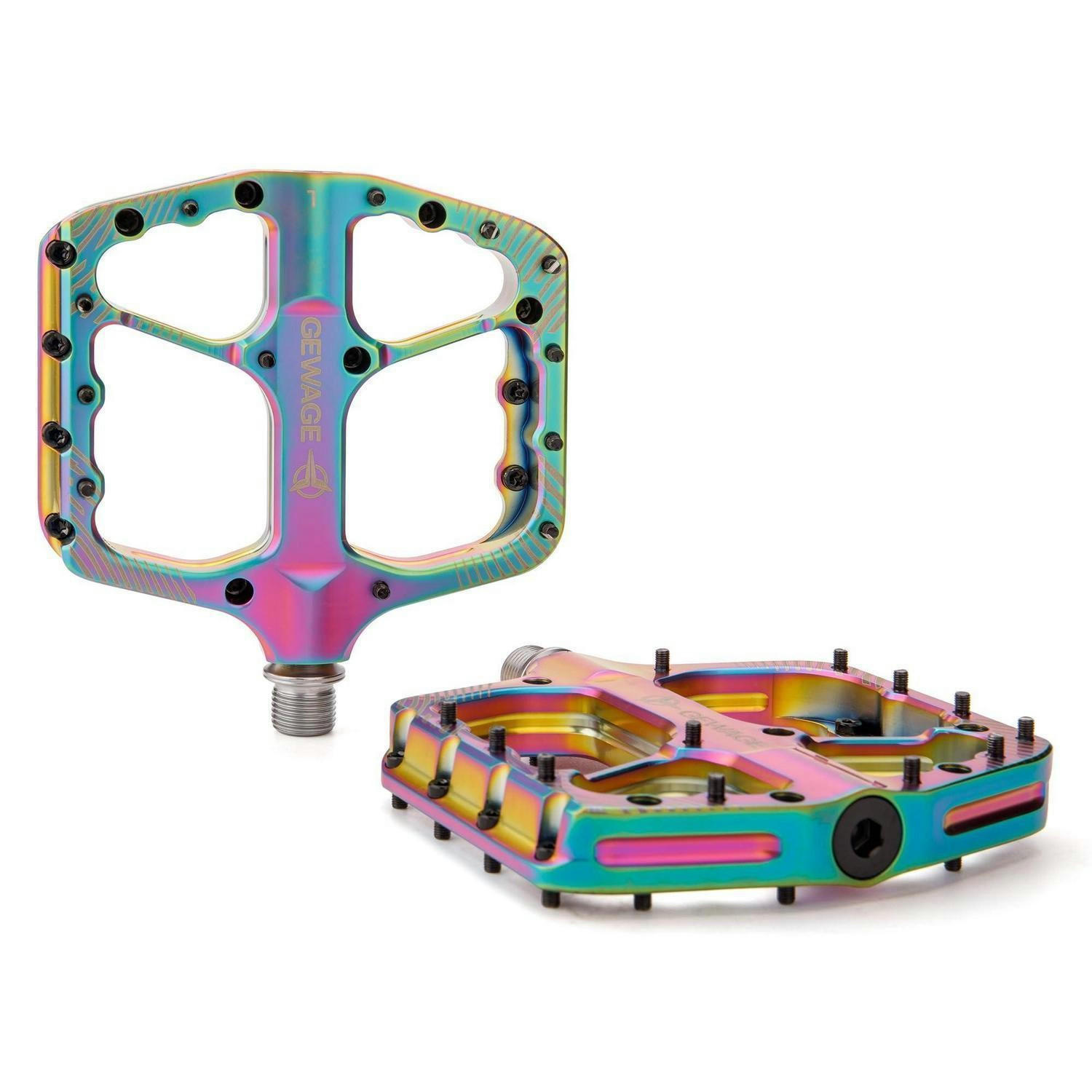 FAHRRADPEDALE Set Aluminium CNC mit Chromstahl Achse und Kugellager - Multicolor, Metall (11/1.5/11.5cm)