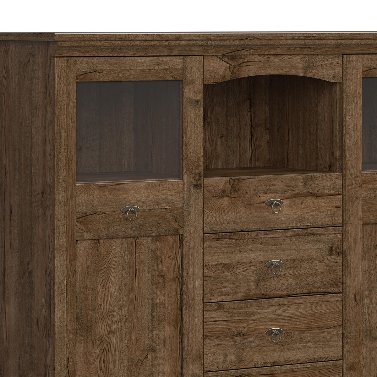 SIDEBOARD Noé Dunkles Holz - Braun, Holzwerkstoff (153/129/44cm) - Petits-meubles