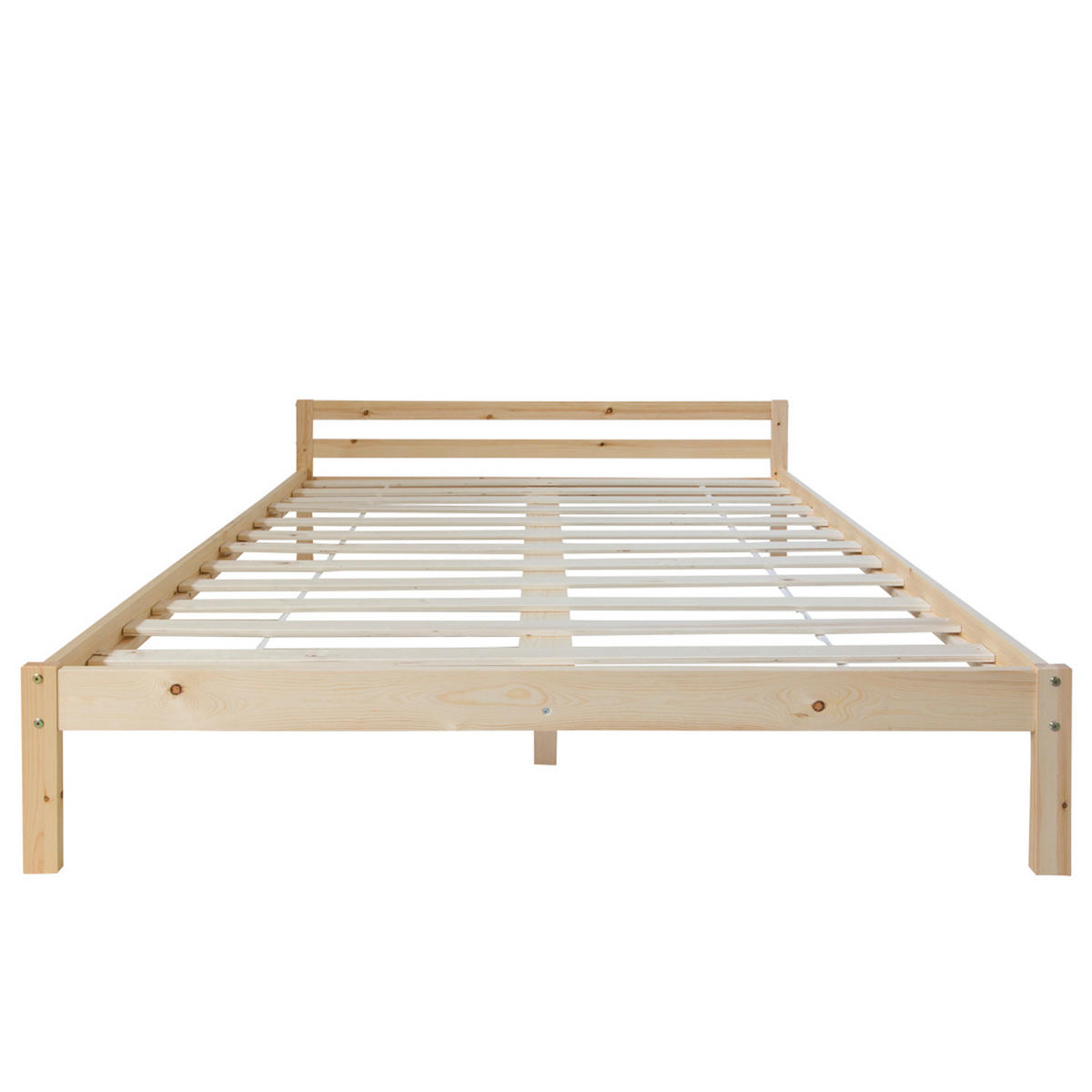 HOLZBETT Natur 140/200 cm Doppelbett mit Lattenrost - Braun, Holz (140/200cm) - Homestyle4u