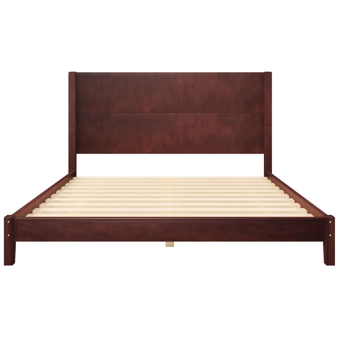 PLATTFORMBETT 160/200 cm mit Kopfteil und Lattenrost aus MDF und Kiefer, Braun - Braun, Holzwerkstoff (160/200cm) - Redom