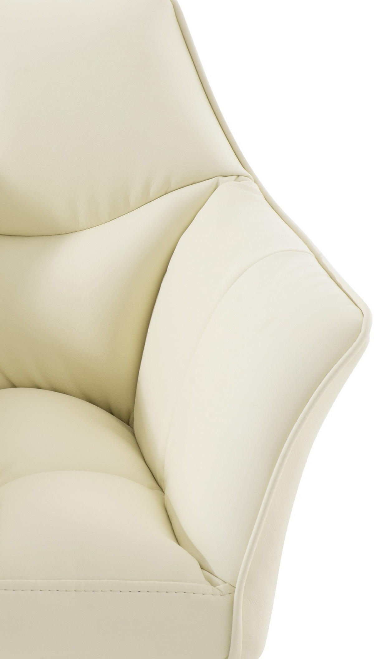 BARHOCKER Lederlook Creme - Creme/Weiß, Textil/Metall (64/110/48cm) - CLP