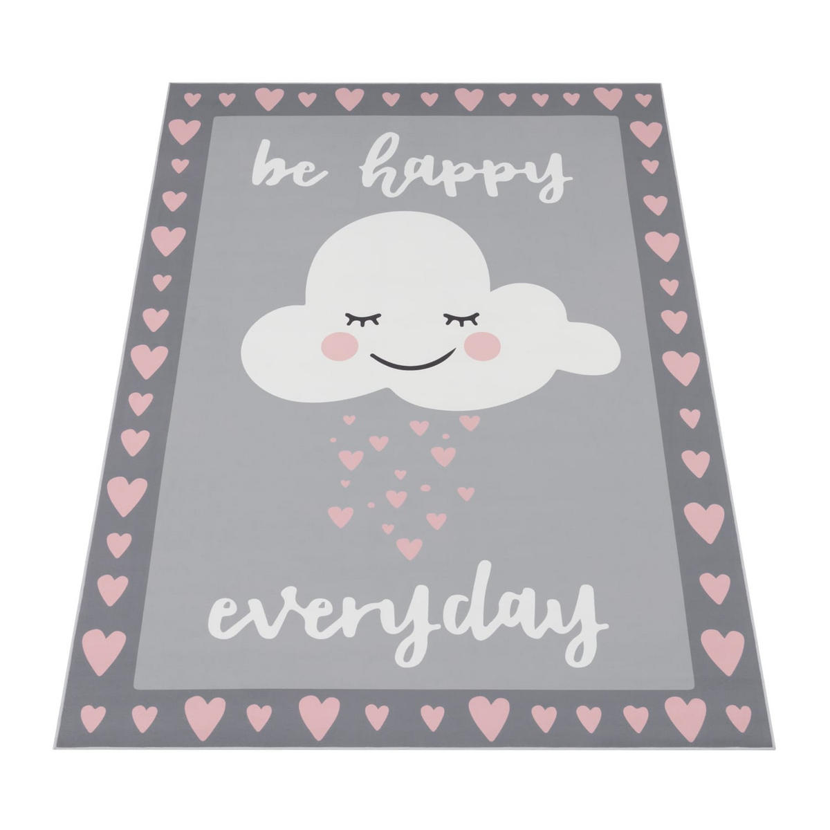 KINDERTEPPICH Herzen-Wolke Kinderzimmer schmutzabweisend Pink Rechteckig 140x200 - Rosa, Textil (140/200cm) - KADIMA DESIGN