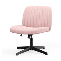 BÜROSTUHL modern, ohne Armlehnen, ohne Rollen, Kreuzgestell – Schwarz - Pink, Metall (66/90/45cm) - Rattantree
